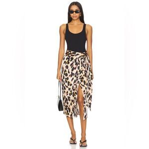 Never Fully Dressed Jaspre Animal Print Wrap Midi Skirt XS NWT